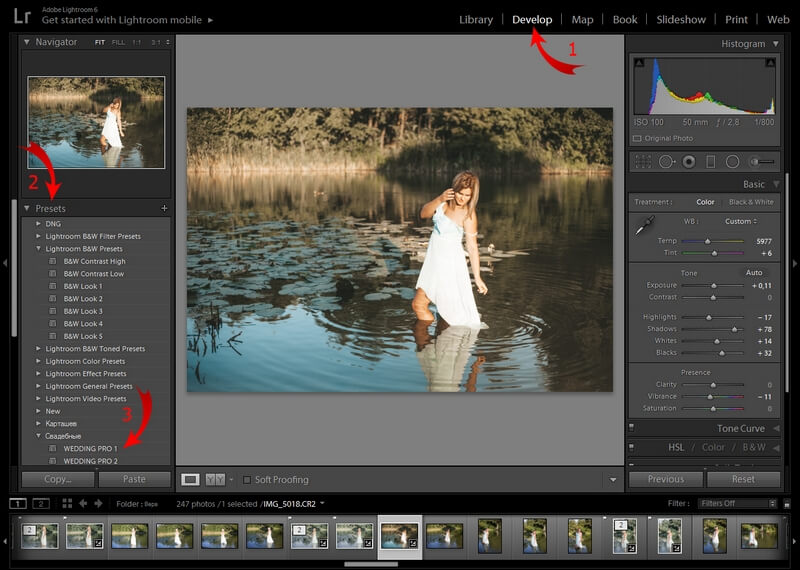 Как пользоваться пресетами в Lightroom на ПК