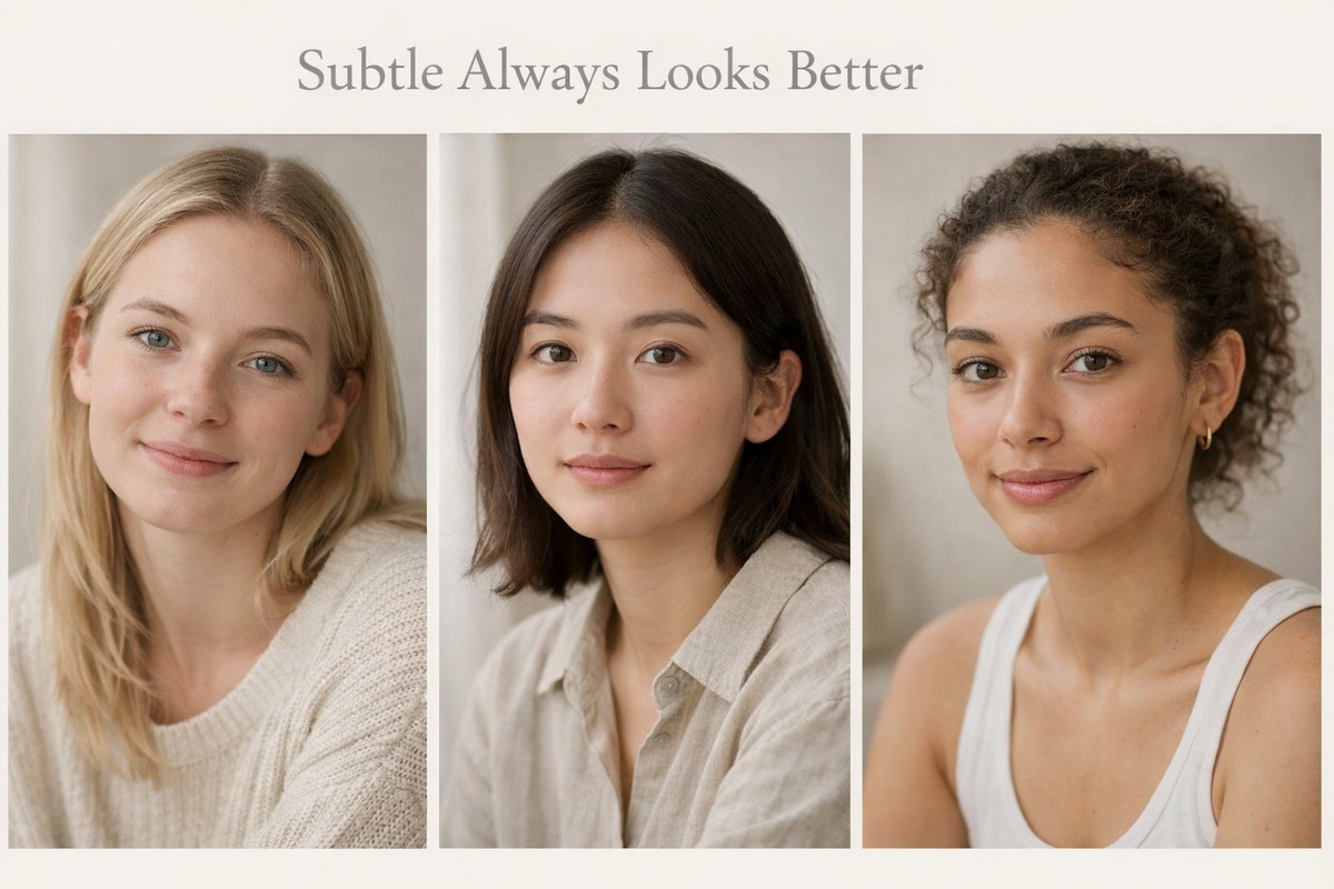 Series of clean natural portraits