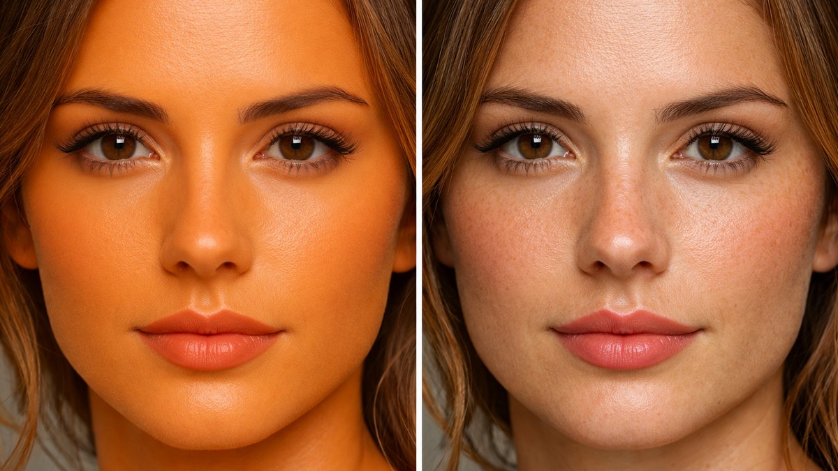 Close-up portrait comparison