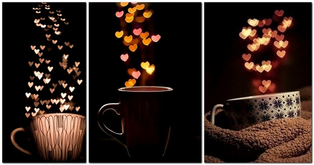 Боке в виде сердечек