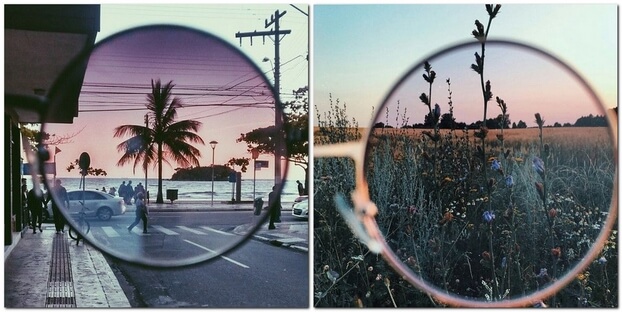 Съемка через очки