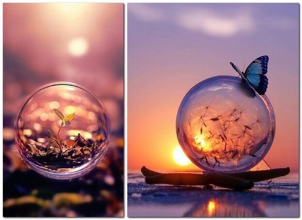 Фотографии со стеклянным шариком