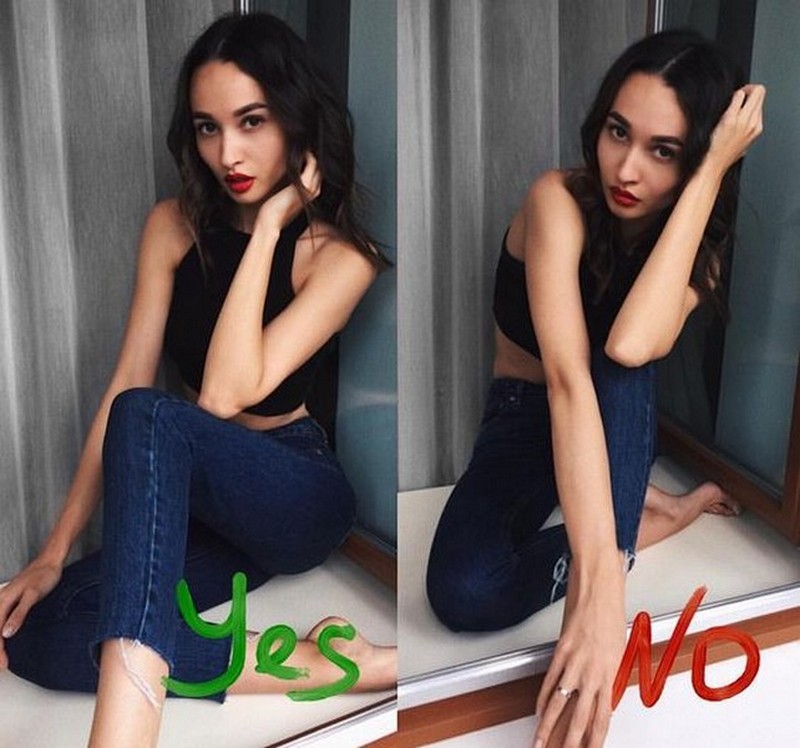 Женская поза для фотосессии сидя